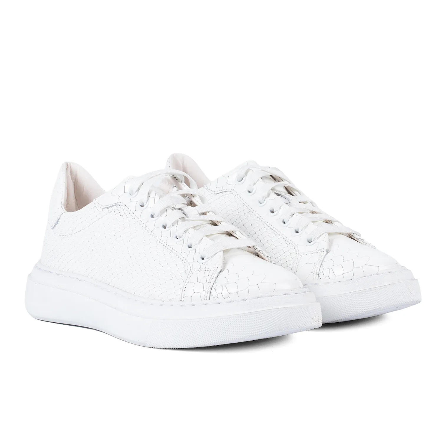 Lucas Shoes 510 Chile sneakers barbati alb croco piele