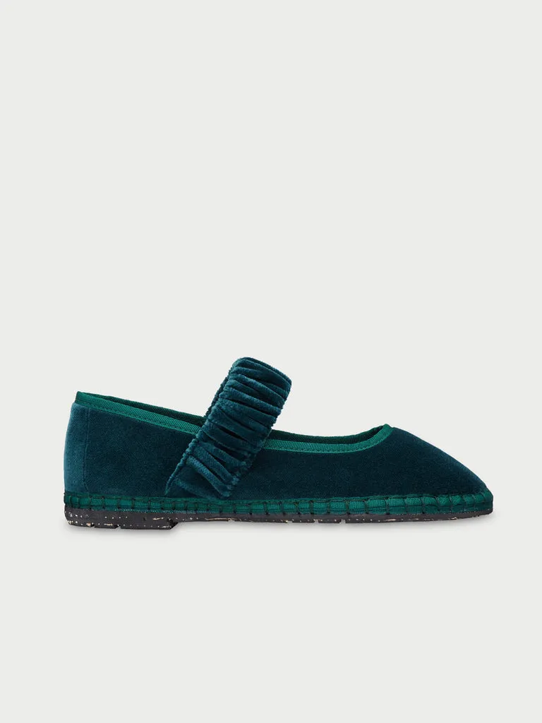 Flagelus Mafalda Leonor pantofi velur verde siret