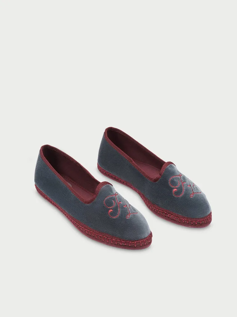 Flagelus Classic Daria slippers catifea gri visiniu