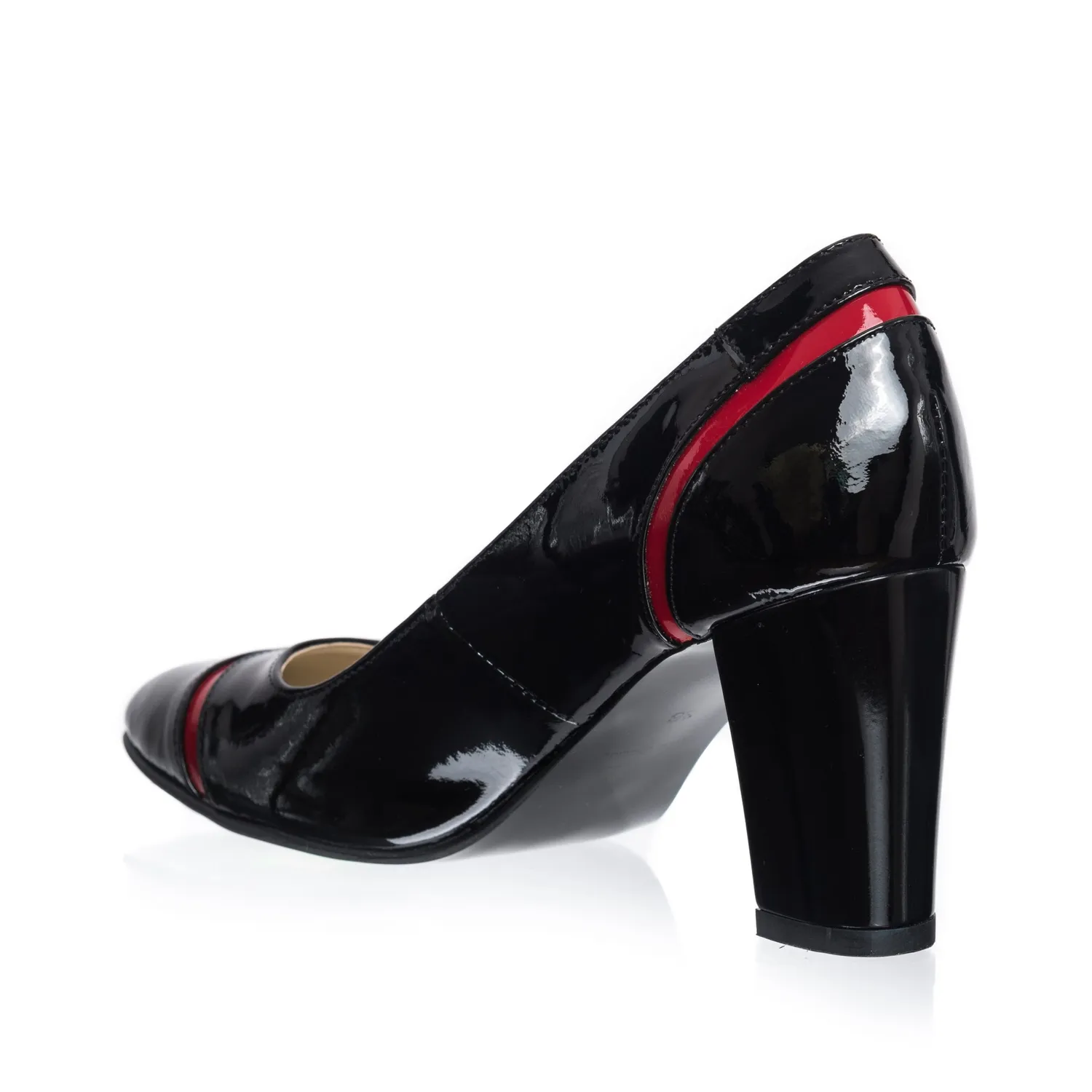 Catinca Shoes 2693 NLRL pantofi damă piele negru-roșu