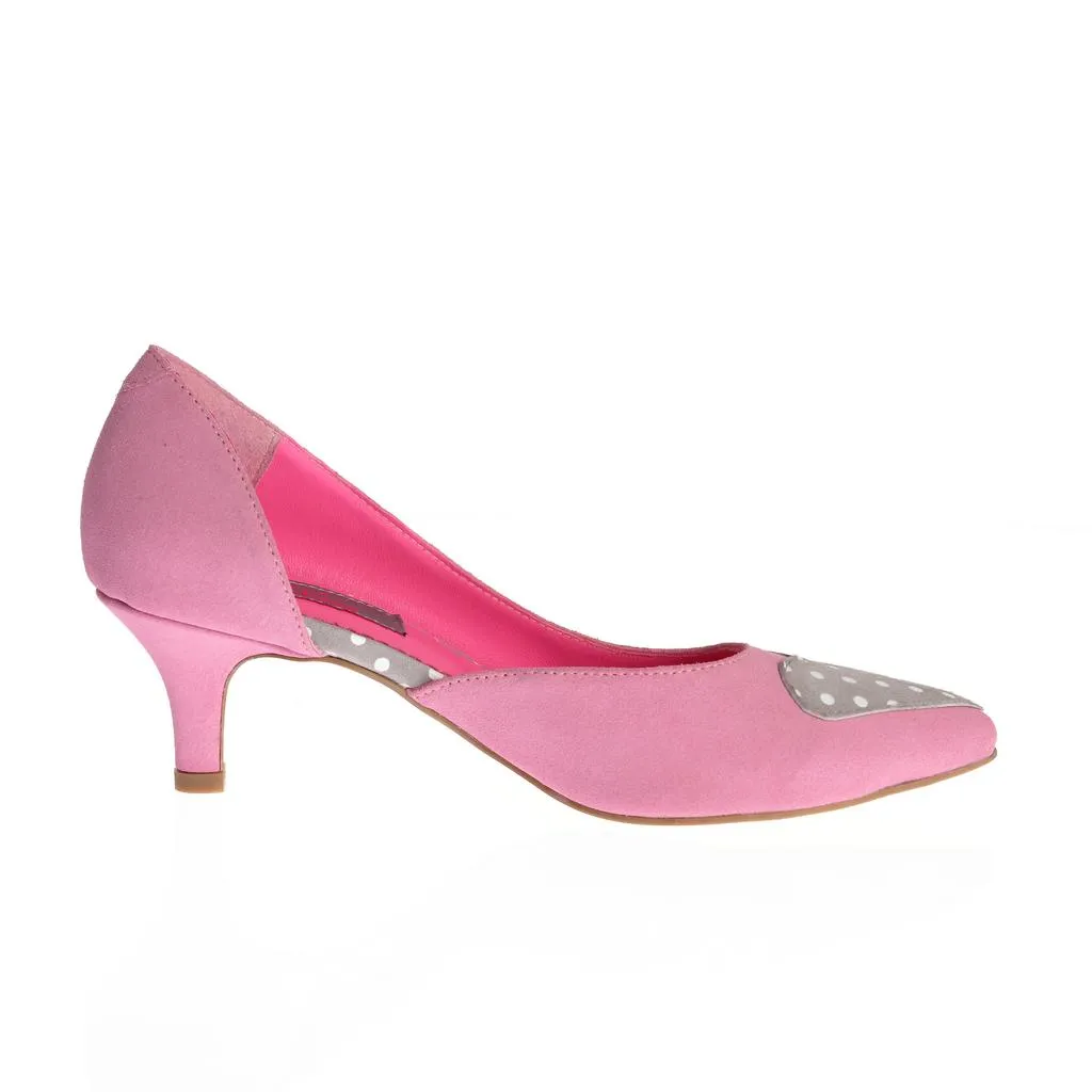 Ana Urbana Shoes Seattle pantofi roz-gri toc mic