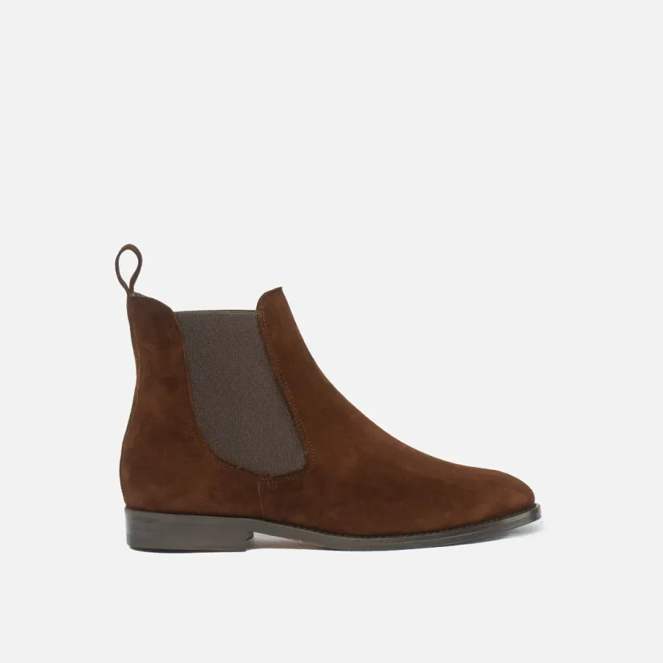 Cecilia Bringheli Sessanta botine Chelsea maro piele intoarsa