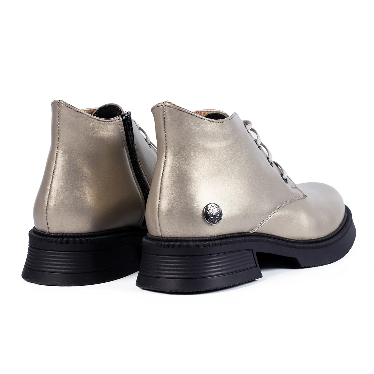 Lucas Shoes 412 ghete damă argintii piele iarnă