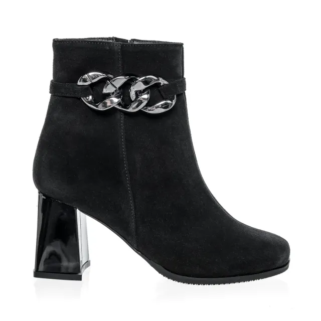Catinca Shoes GX74 NA ghete dama negru antilopa piele