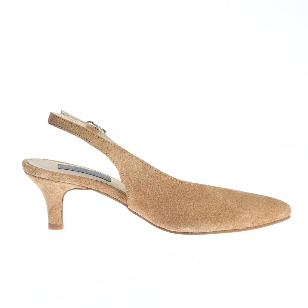 Ana Urbana Shoes Cristina slingback bej toc mic piele