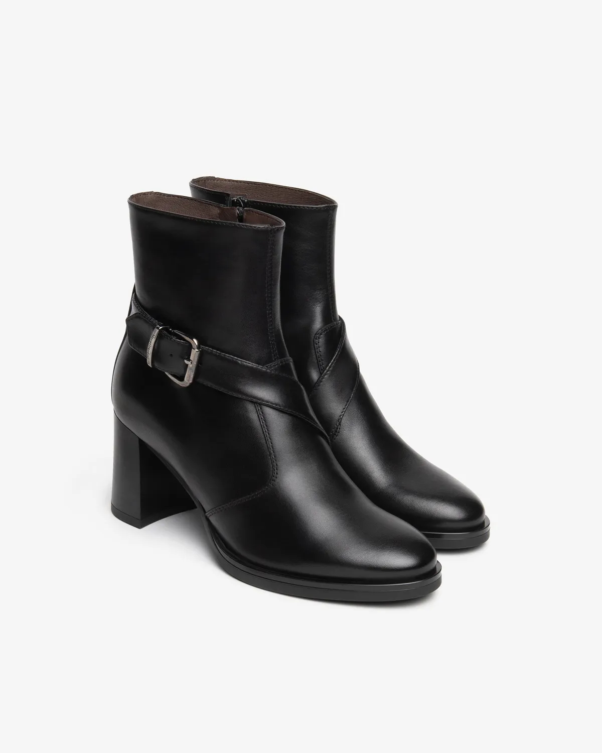 NeroGiardini Botine piele dama toc 75 mm catarama aurie