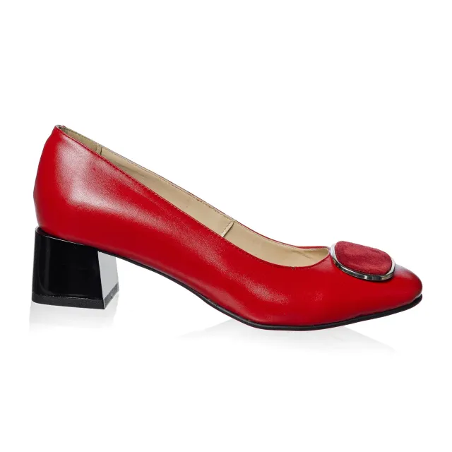Catinca Shoes A21 RBRA pantofi dama piele rosu combinat