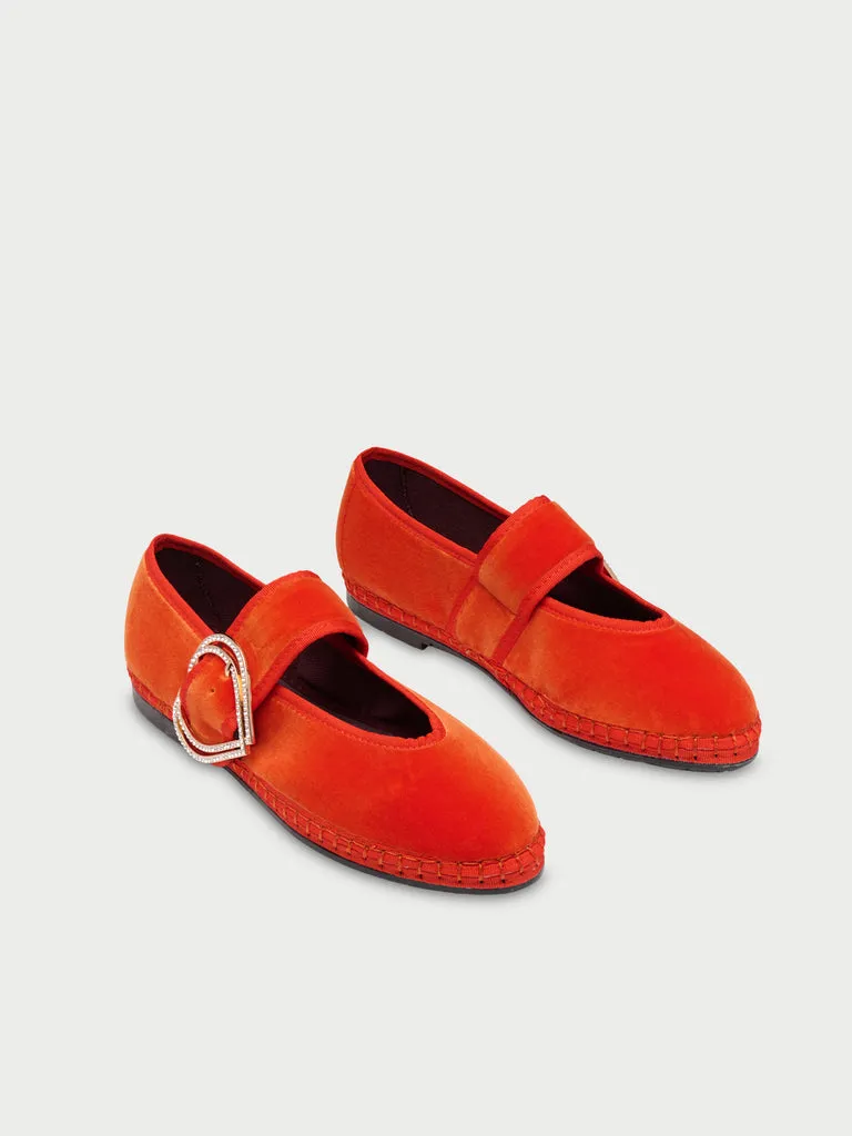 Flagelus Sophie Love Orange pantofi velur portocaliu