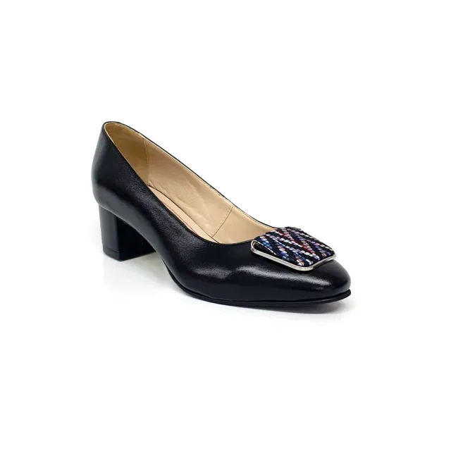 Catinca Shoes Negru Box Zig Zag A21 NBZZ pantofi dama negri piele