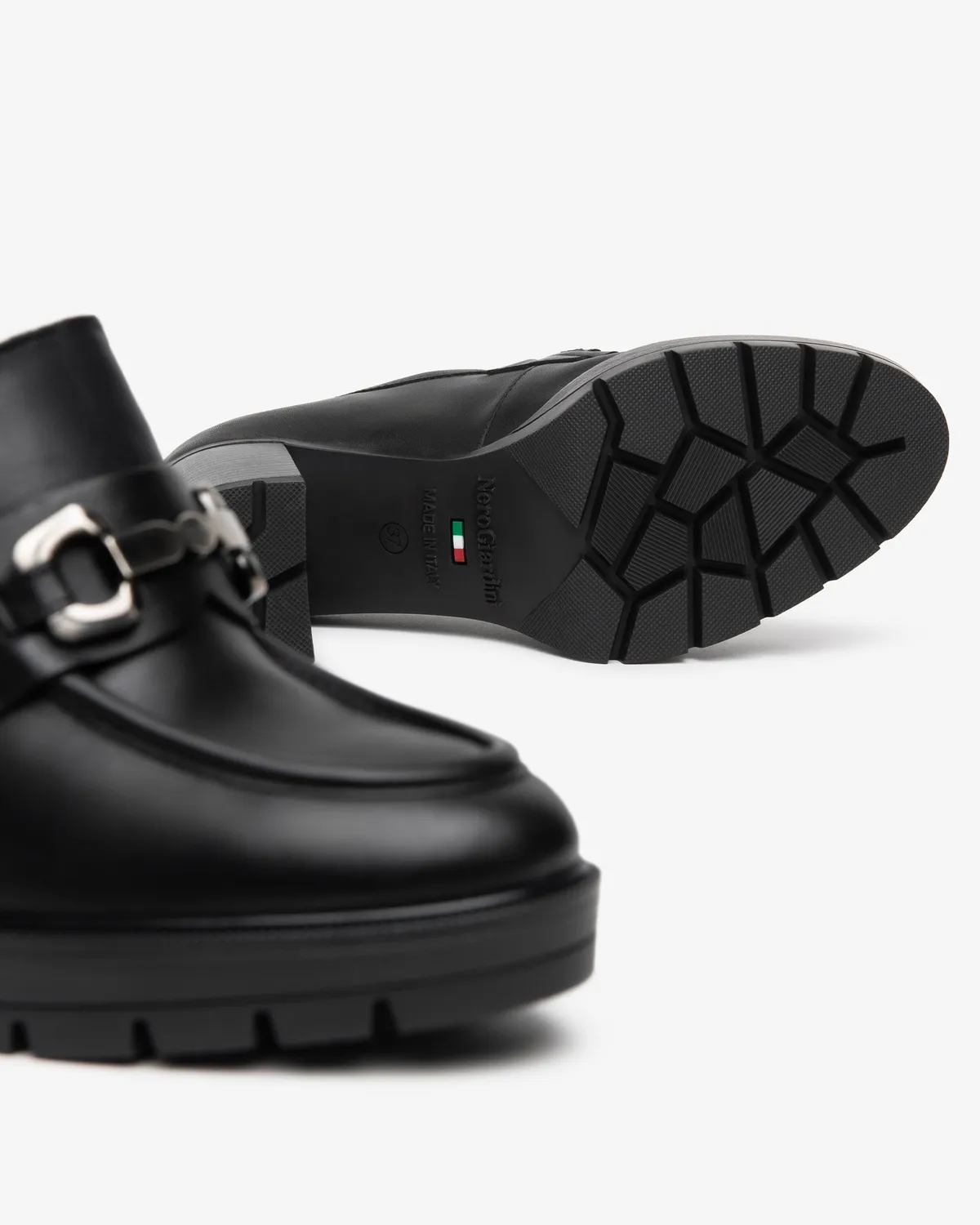 NeroGiardini mocasini damă piele cu toc 8 cm