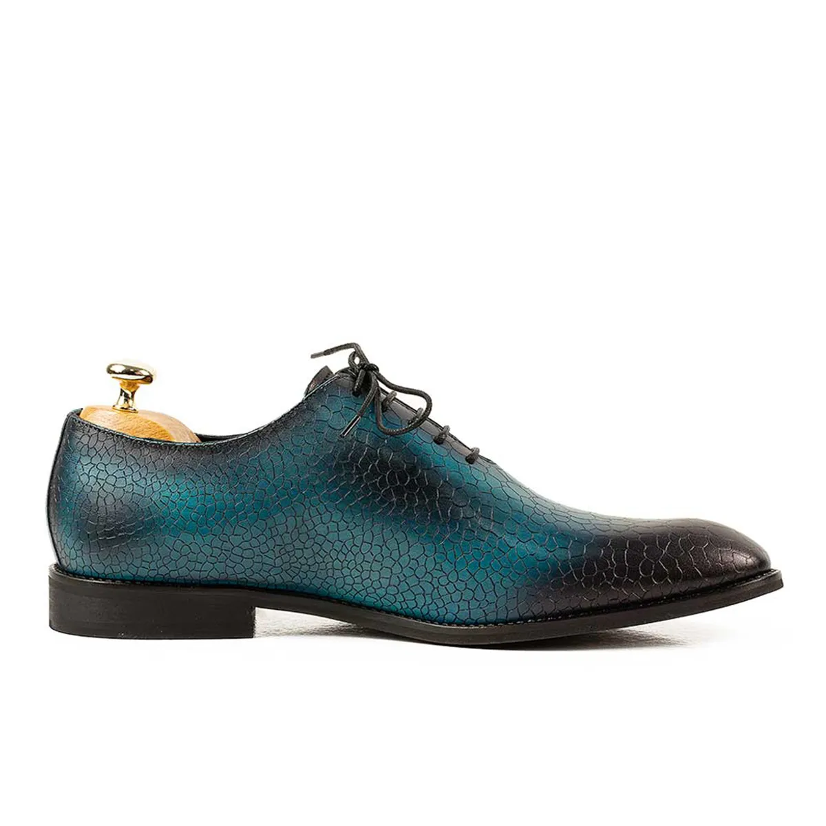 Lucas Shoes Elegant 715 pantofi turcoaz piele pictata