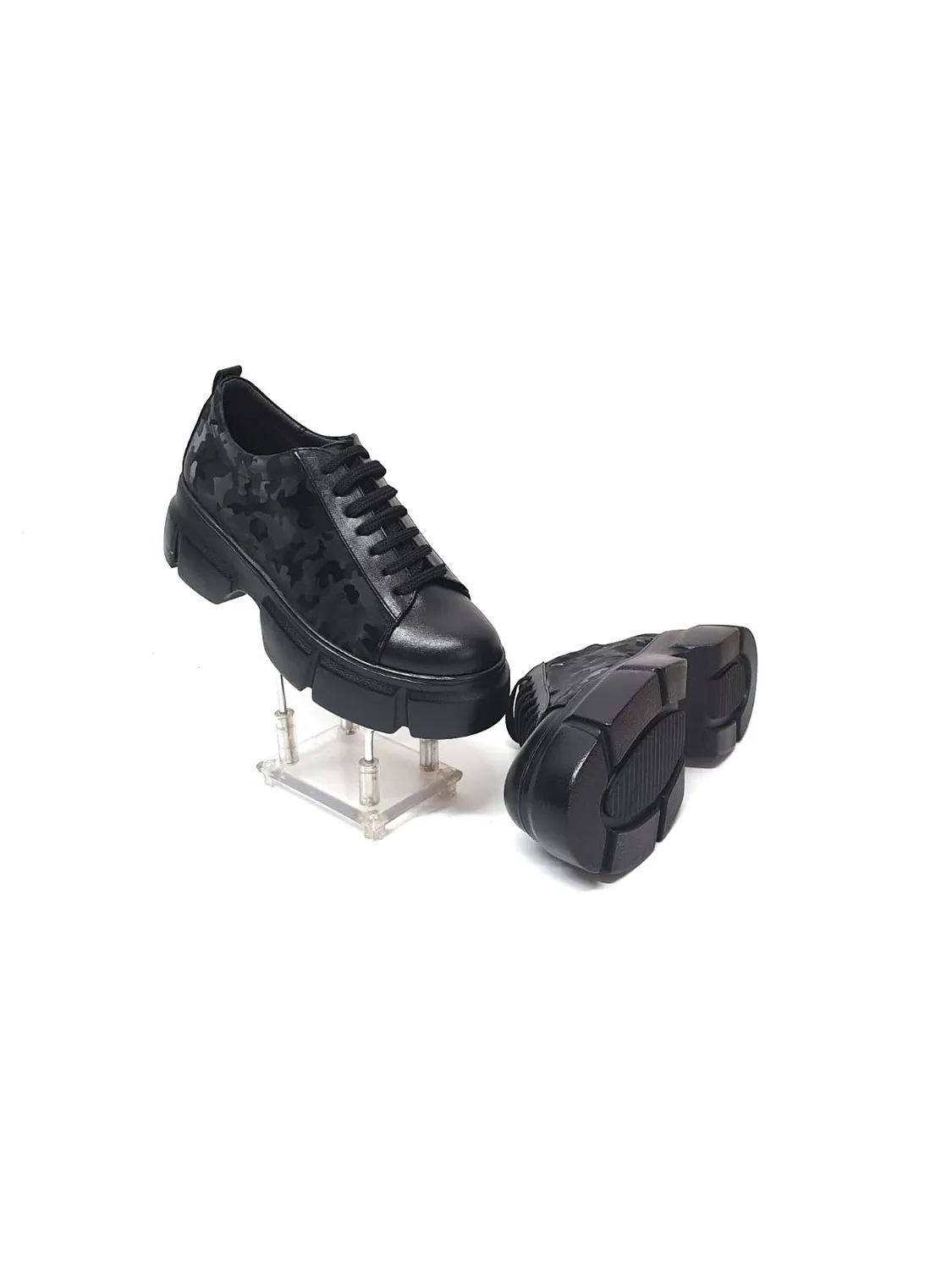 Catinca Shoes X3 NBCN pantofi dama piele negru camuflaj