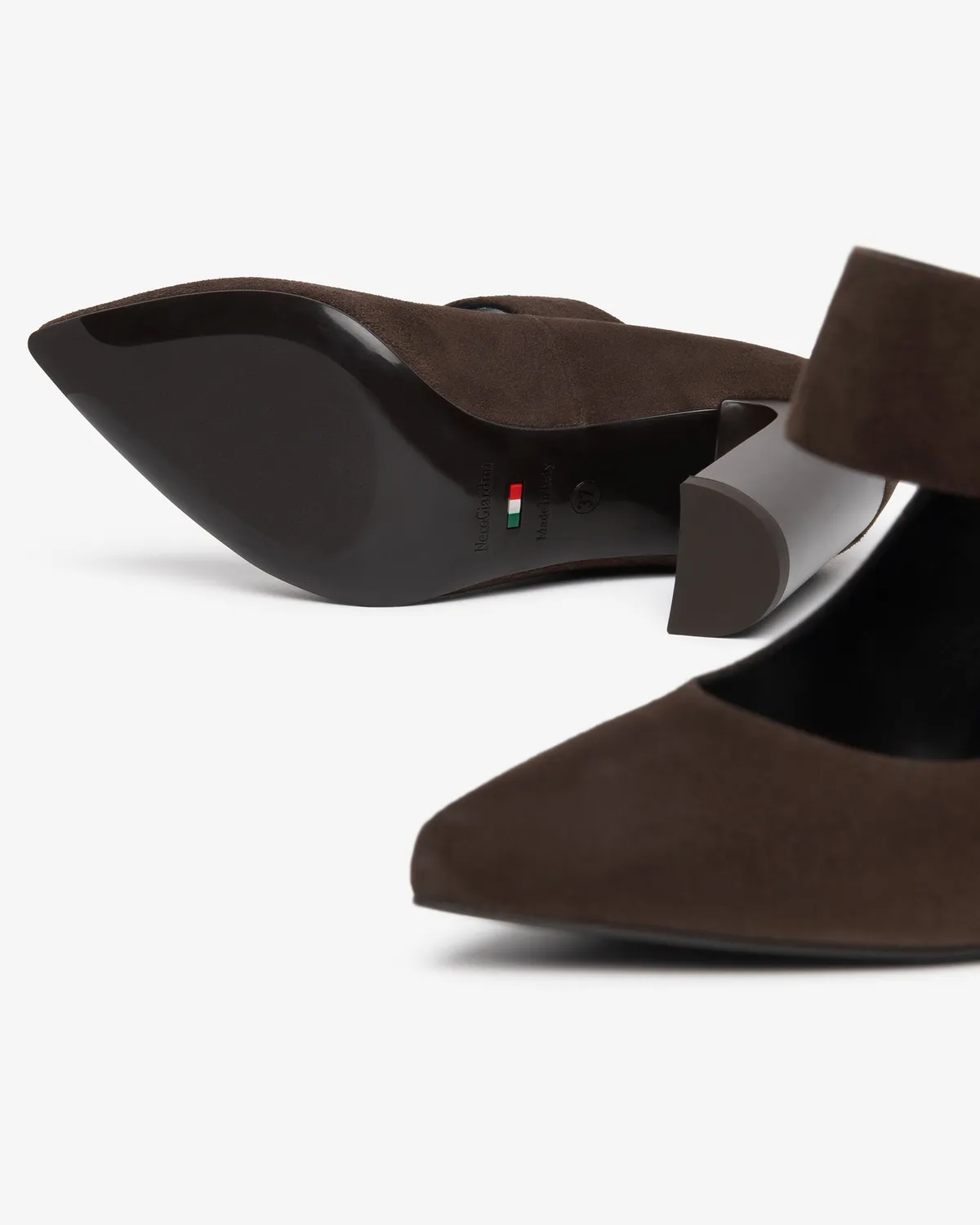 NeroGiardini pantofi Mary Jane piele intoarsa toc 95