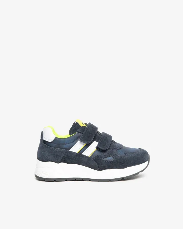 NeroGiardini sneakers baieti piele si camosc cu velcro