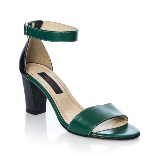 Catinca Shoes S10 VN sandale dama verde negru piele