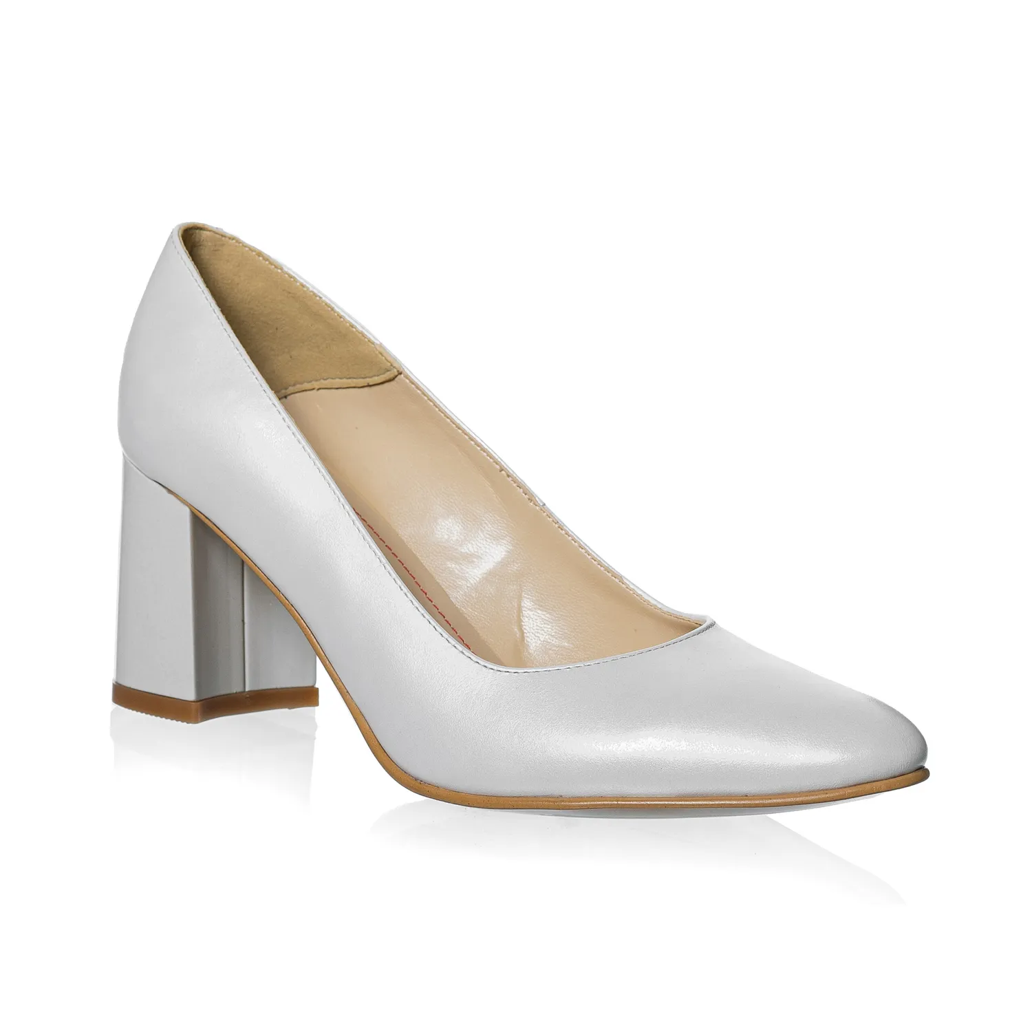 Catinca Shoes R7 AS pantofi dama piele albi sidef