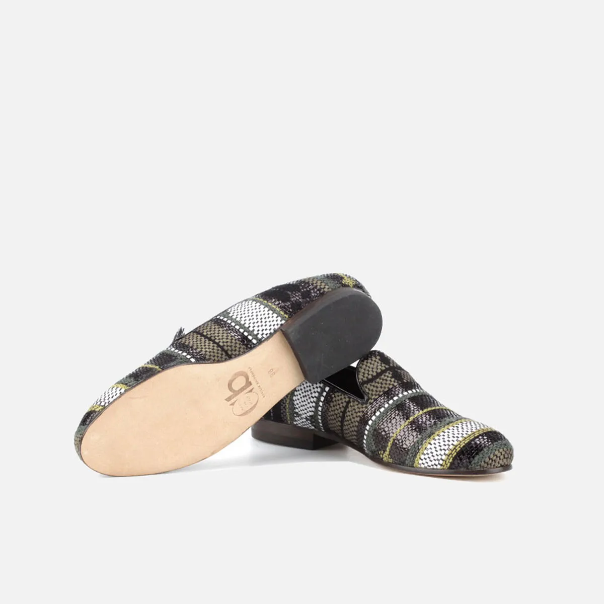 Cecilia Bringheli Positano slippers verde masliniu textil