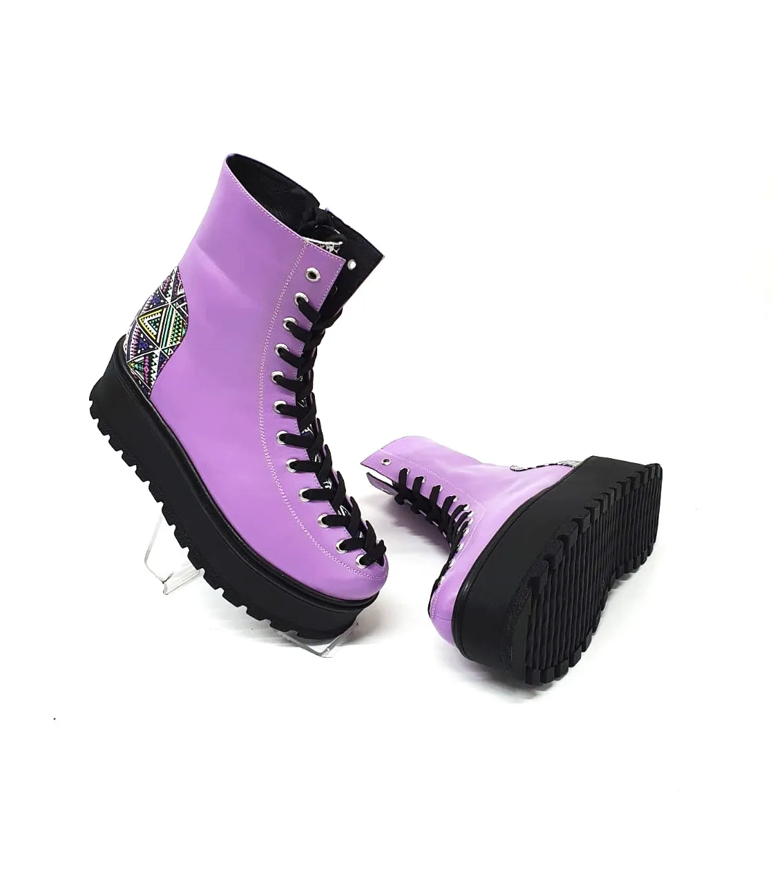 Catinca Shoes Triunghiuri BC33 LT bocanci dama piele naturala lila