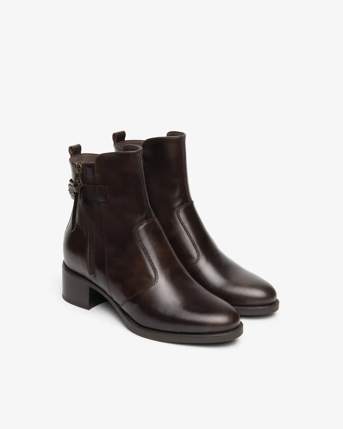 NeroGiardini ghete dama piele fermoar toc 4 cm