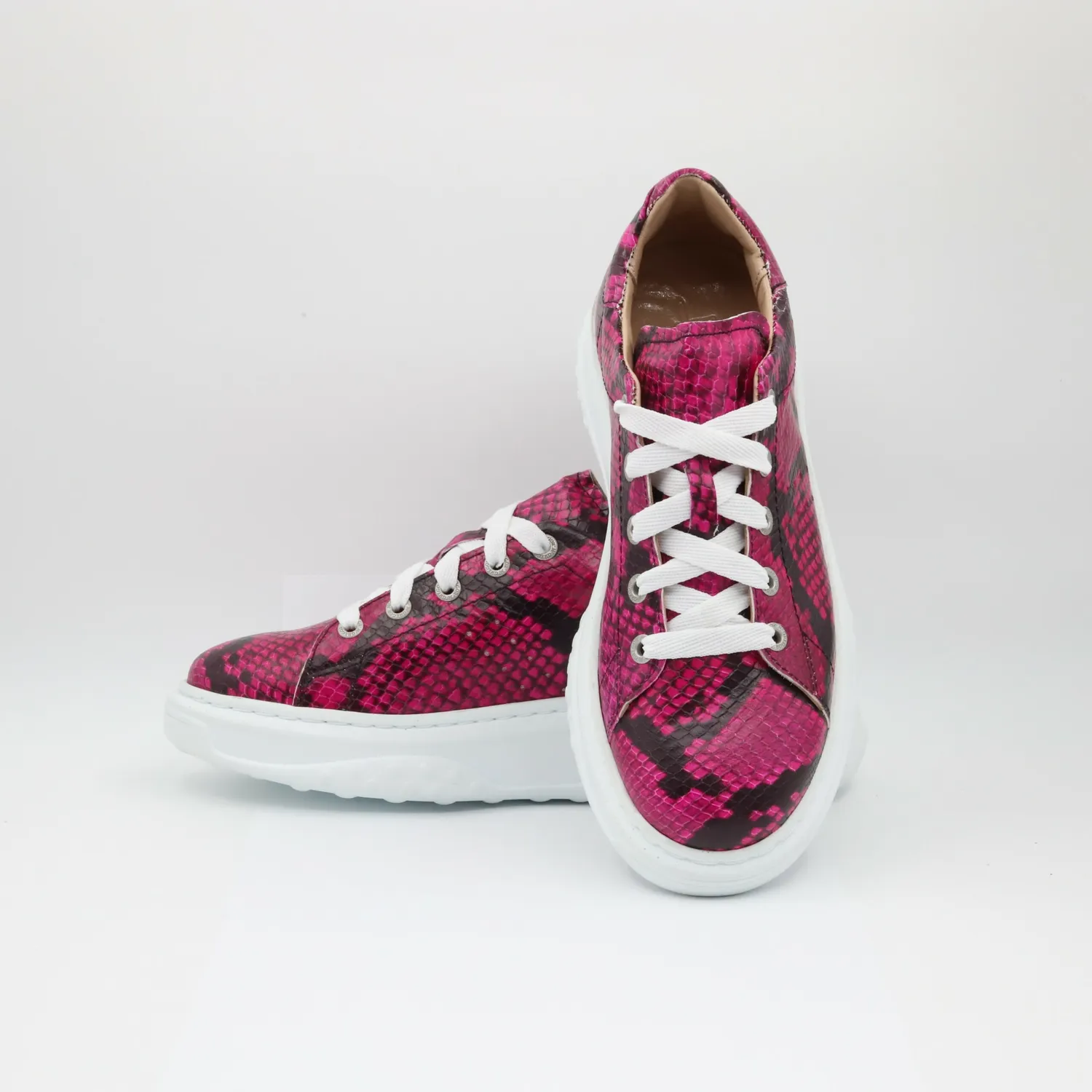Lucas Shoes 5101 RV Pink Snake sneakers roz piele