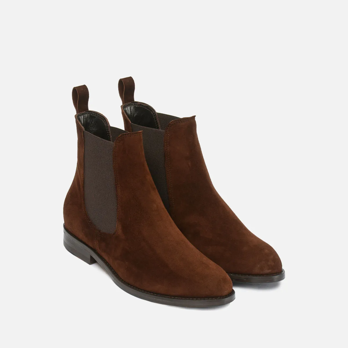 Cecilia Bringheli Sessanta botine Chelsea maro piele intoarsa