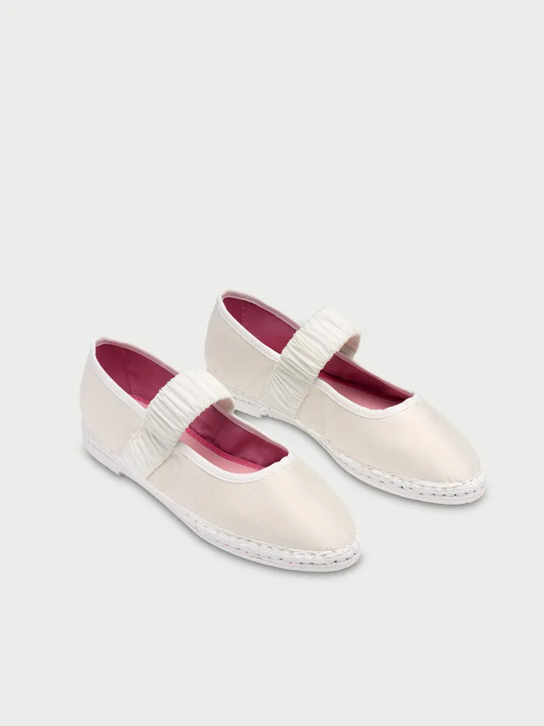 Flagelus Mafalda White pantofi mătase albi