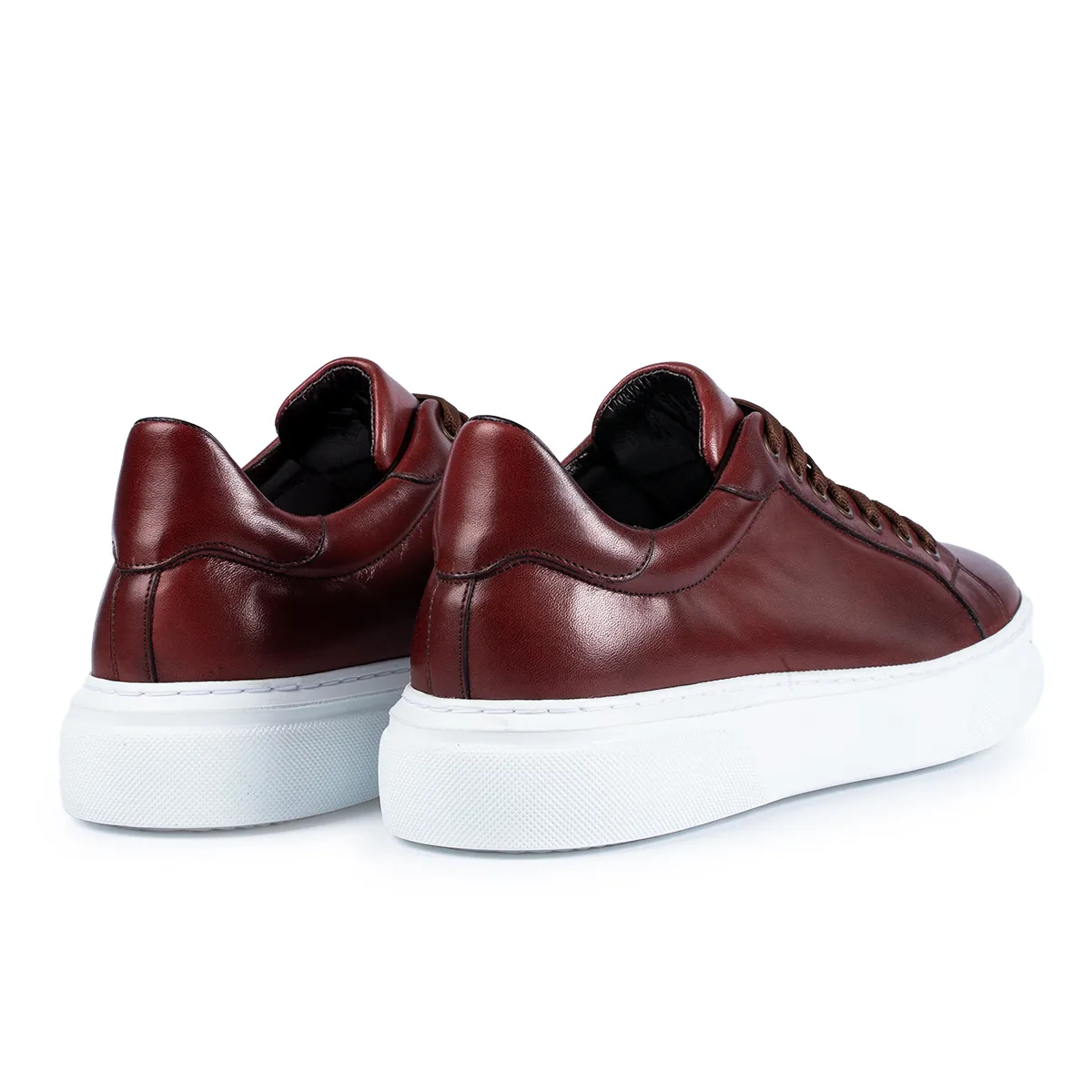 Lucas Shoes 510 sneakers barbati bordo piele naturala