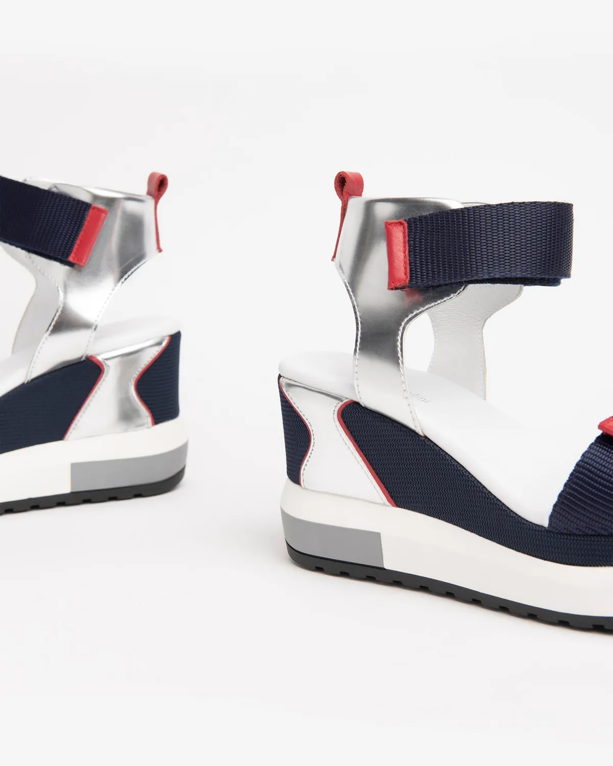 NeroGiardini sandale dama piele wedge multicolor 8 cm