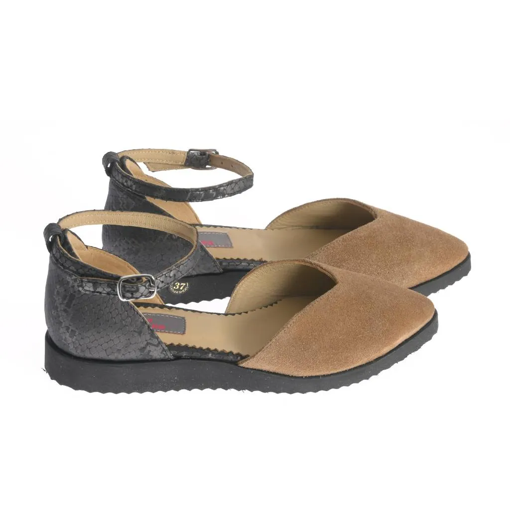 Ana Urbana Shoes Warsaw balerini maro-negru piele