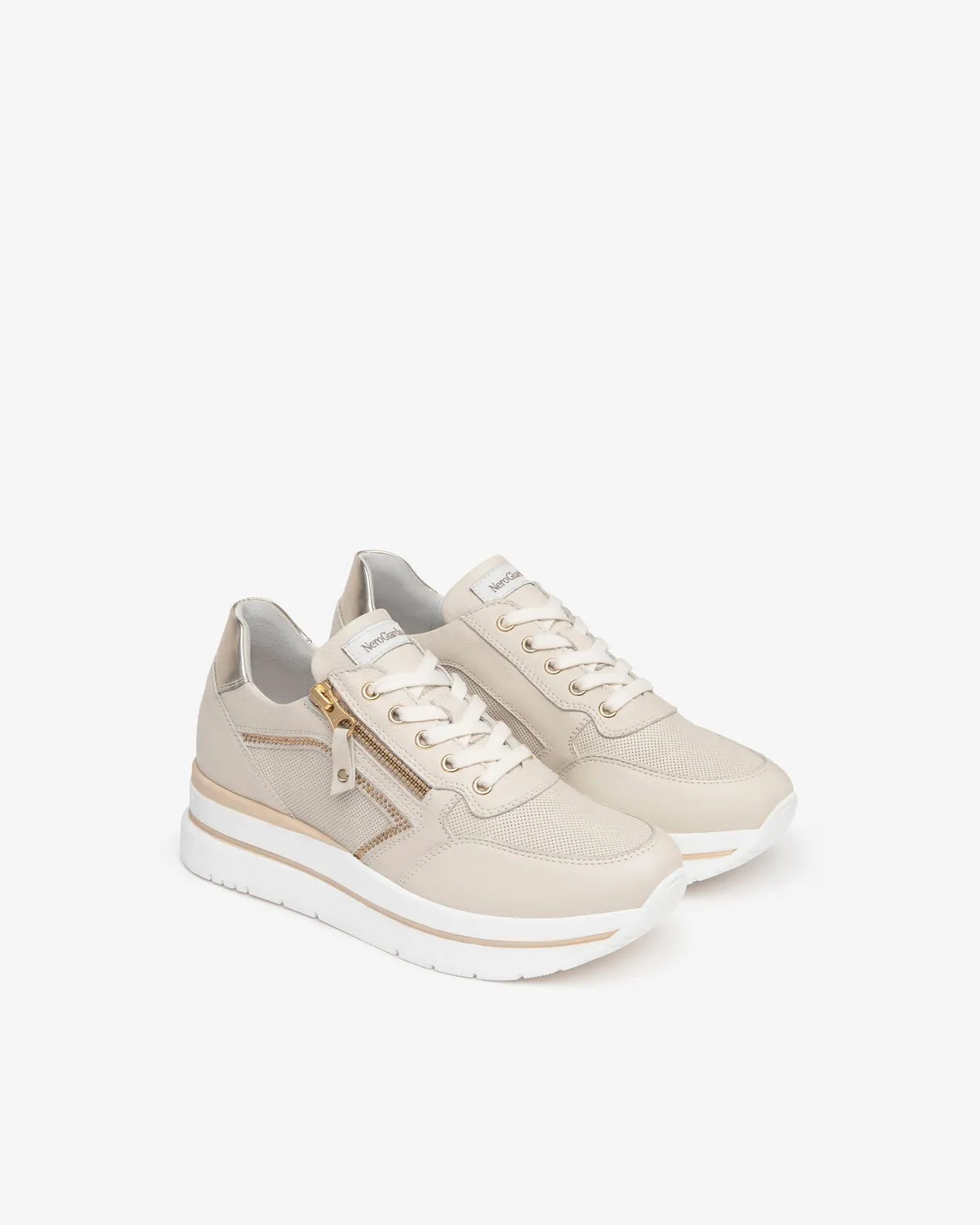 NeroGiardini Sneakers damă piele și piele întoarsă