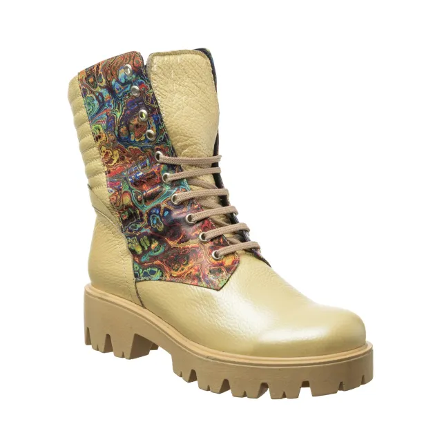 Catinca Shoes BC15 GBP bocanci dama galbeni piele naturala