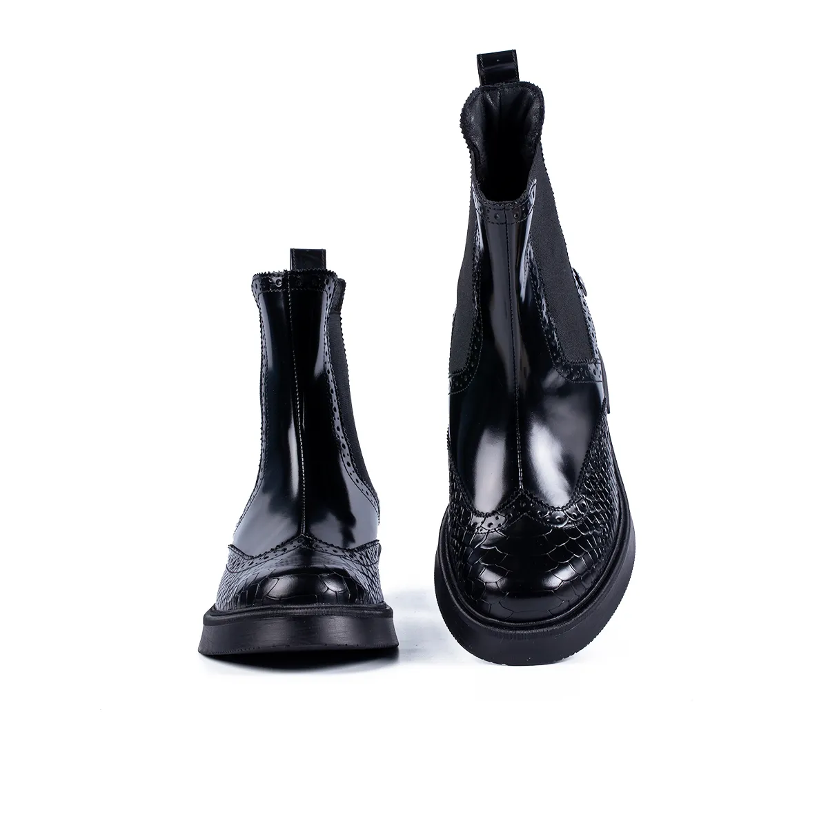 Lucas Shoes Ghete 400 femei negre semi-lac