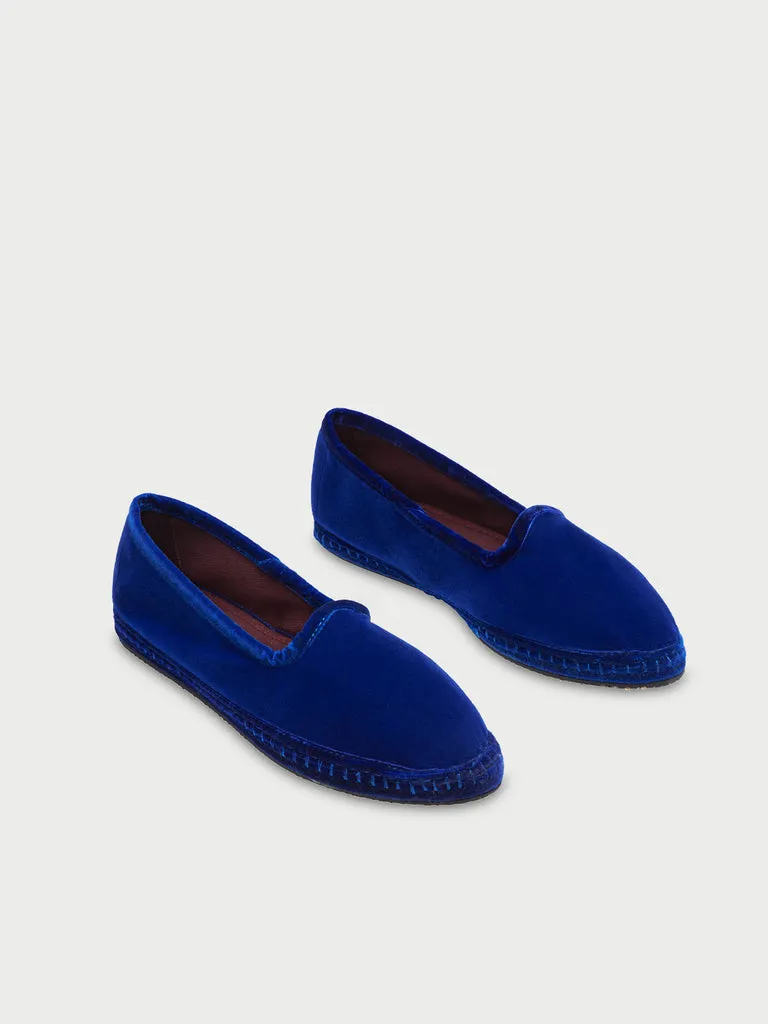 Flagelus Emilia papuci catifea bleumarin dama