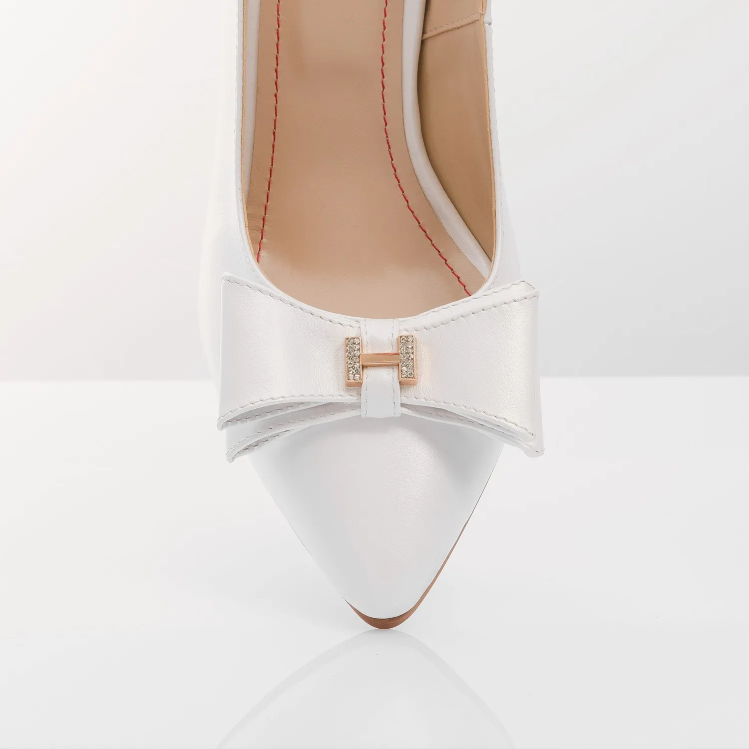 Catinca Shoes D49 ALB sandale dama piele naturala alb sidef