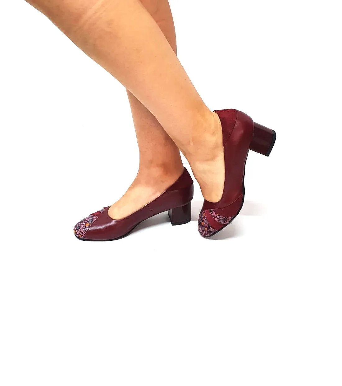 Catinca Shoes Bordo Box C44 BBAPB pantofi dama pietre bordo