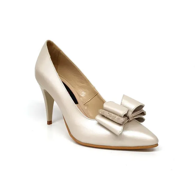 Catinca Shoes A15 BSFA pantofi dama bej fir auriu