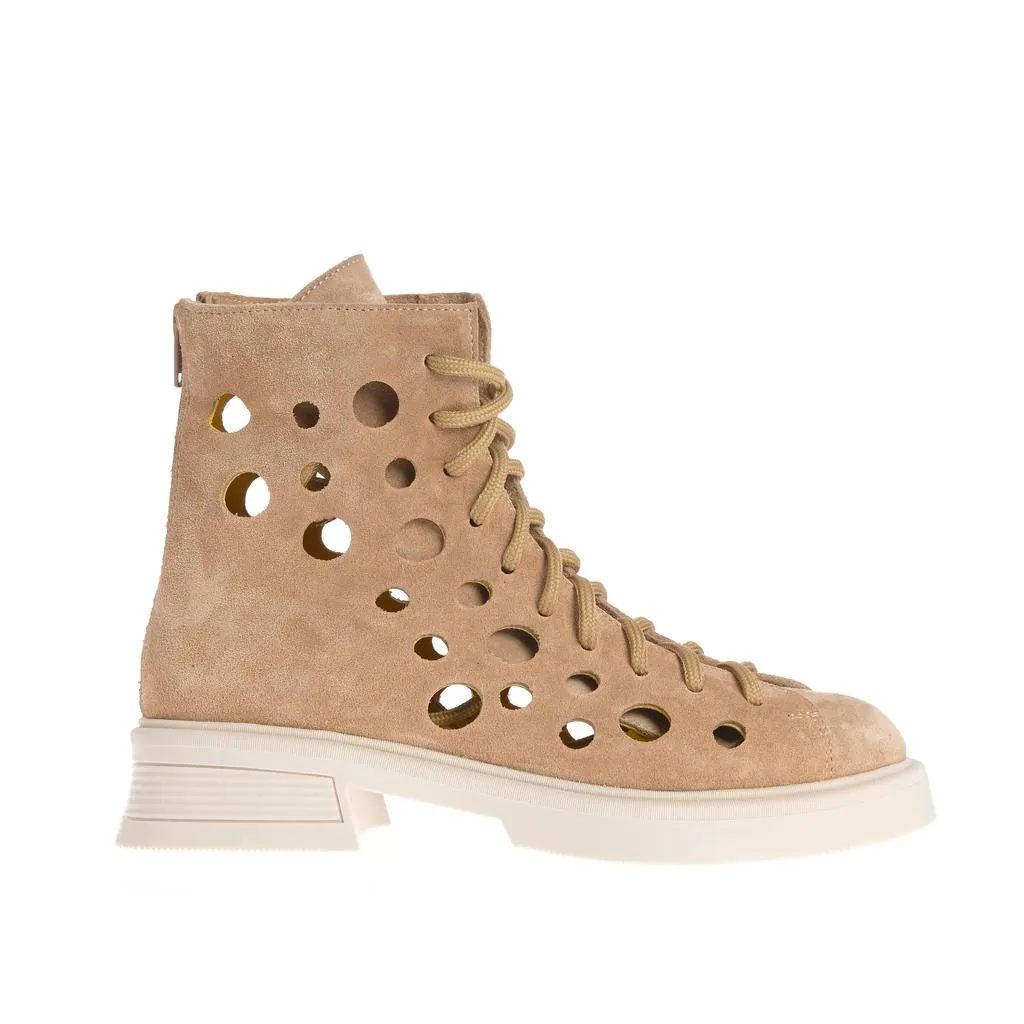 Ana Urbana Shoes Bianca bocanci piele bej-galben