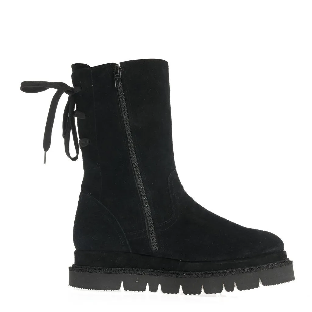 Ana Urbana Shoes Sonia ghete piele întoarsă negre