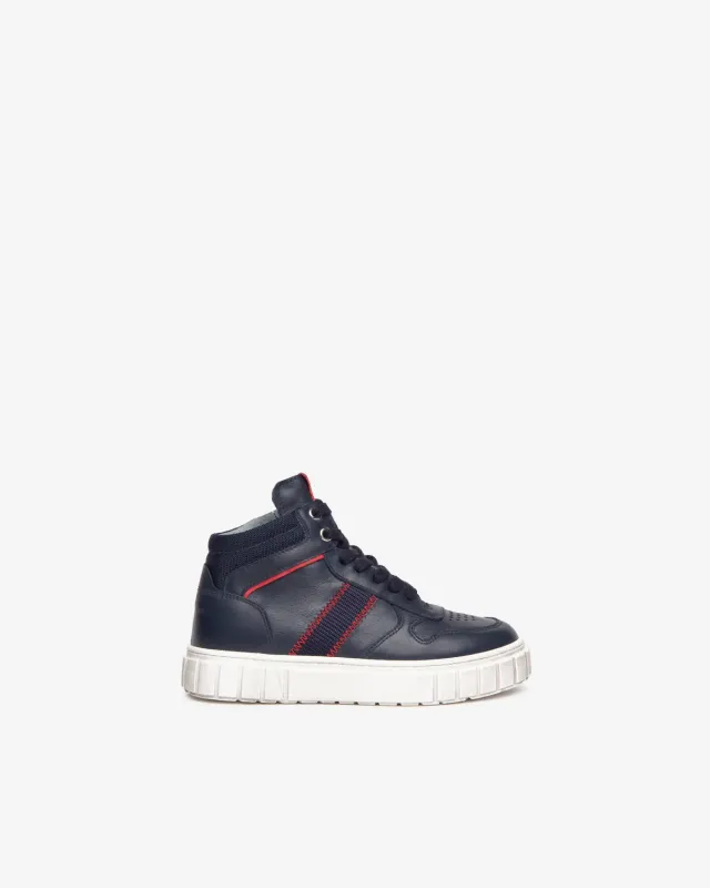 Sneakers băieți piele NeroGiardini cu fermoar