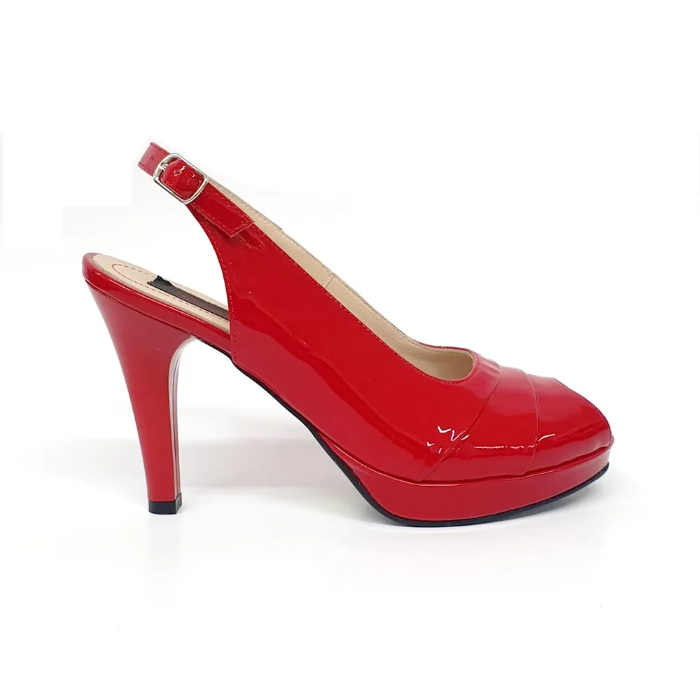 Catinca Shoes R9 RL sandale dama piele rosie lac