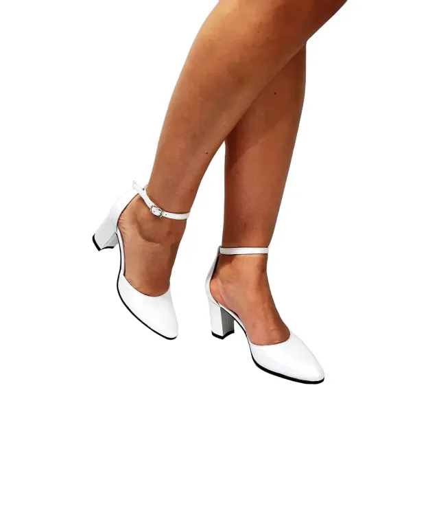 Catinca Shoes D14 AS sandale dama alb sidef piele