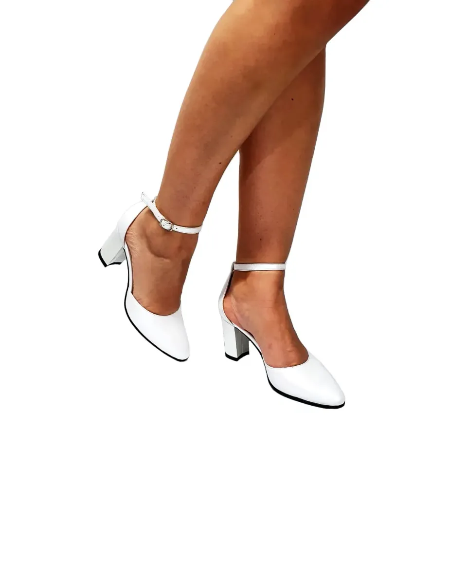Catinca Shoes D14 AS sandale dama alb sidef piele