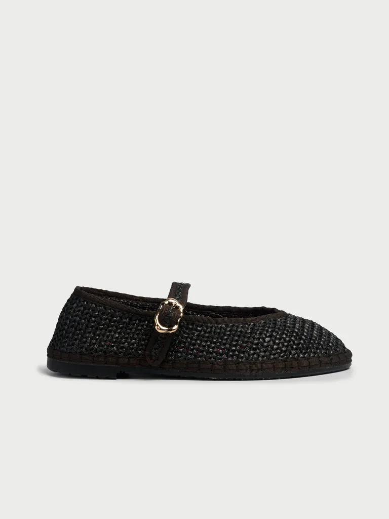 Flagelus Pierre Straw Black balerini rafie negri