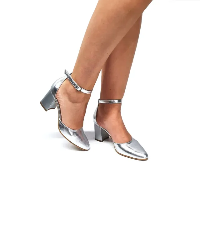 Catinca Shoes D14 AG sandale dama piele argintiu