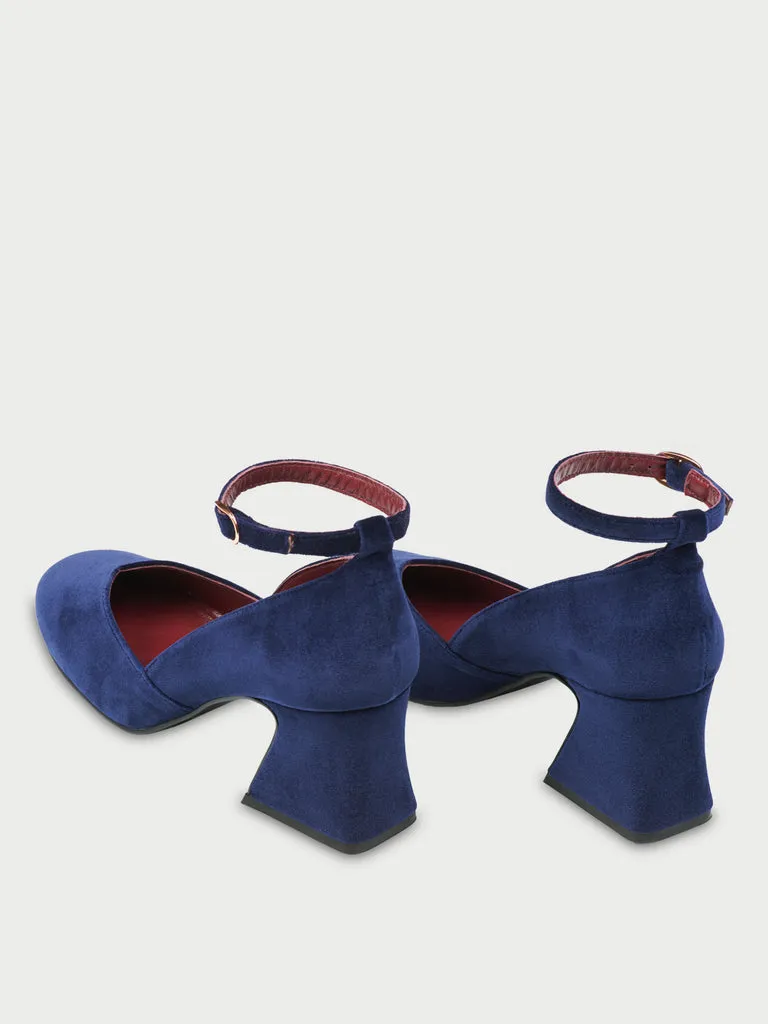 Flagelus The D'Orsey Pumps Navy pantofi bleumarin catifea