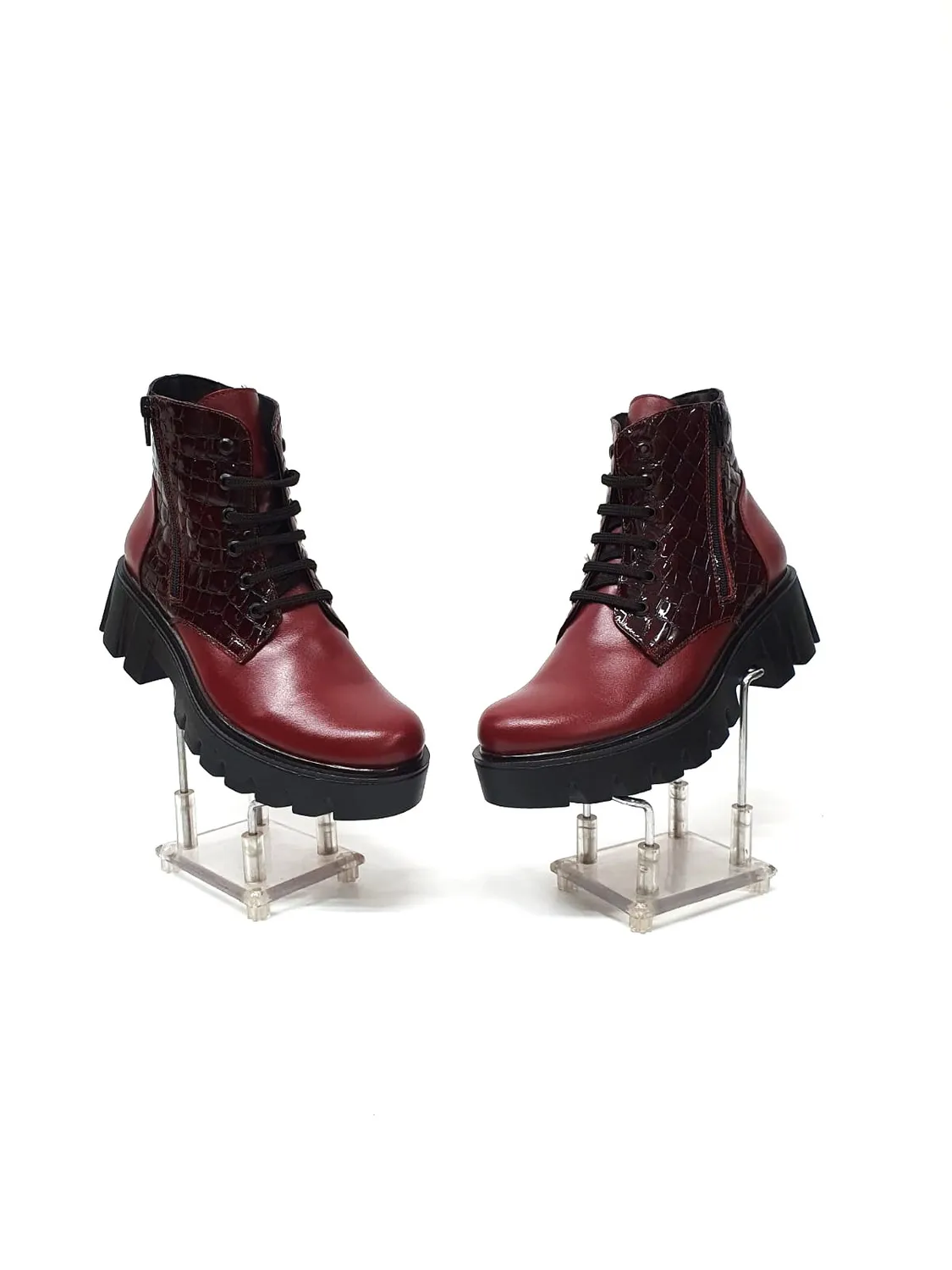 Catinca Shoes BC35 BOC bocanci dama piele bordo croco