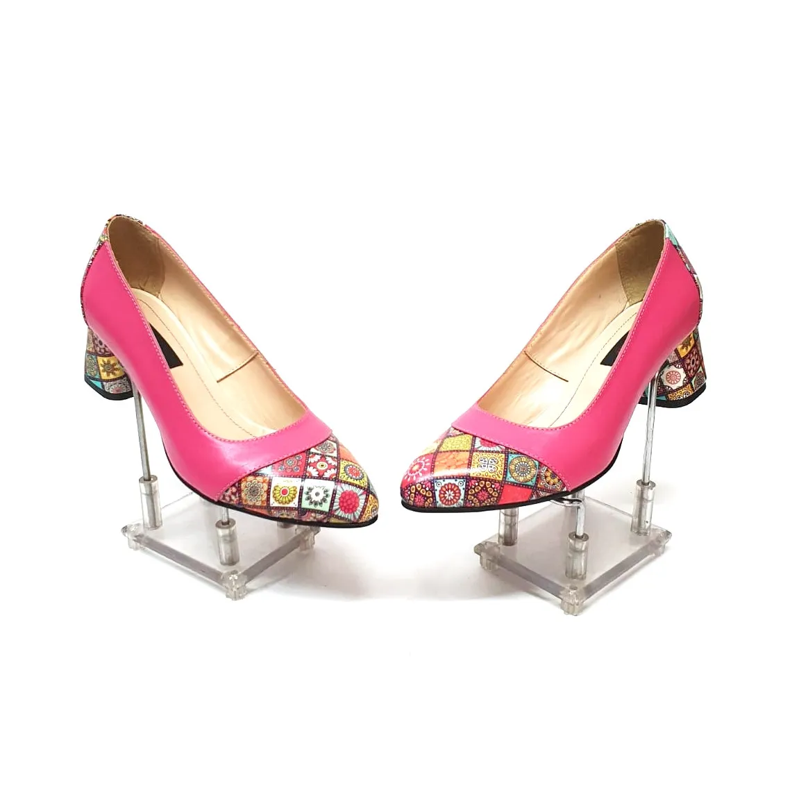 Catinca Shoes A5 RP3D pantofi dama piele naturala roz patratele