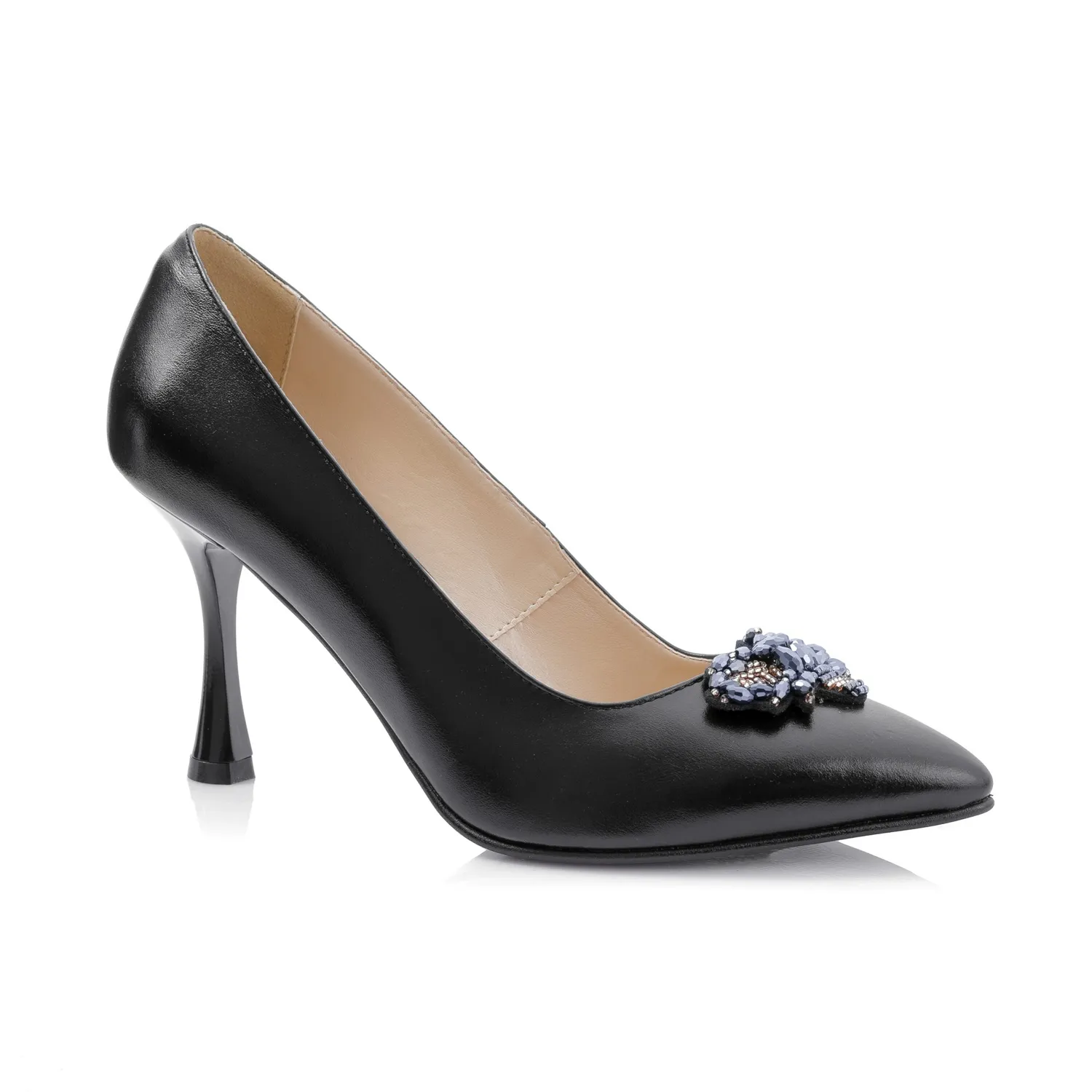 Catinca Shoes A67 NB pantofi dama negru box piele naturala