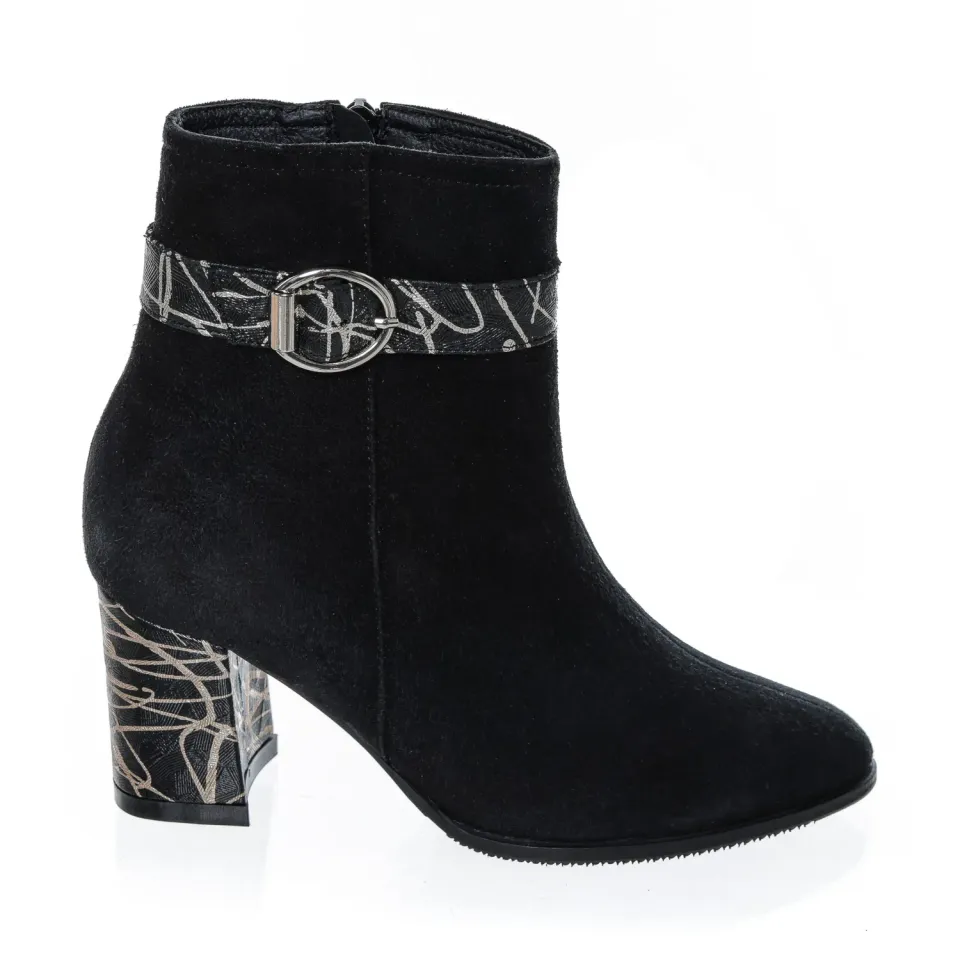 Catinca Shoes GX43 NAF ghete damă piele negru antilopă