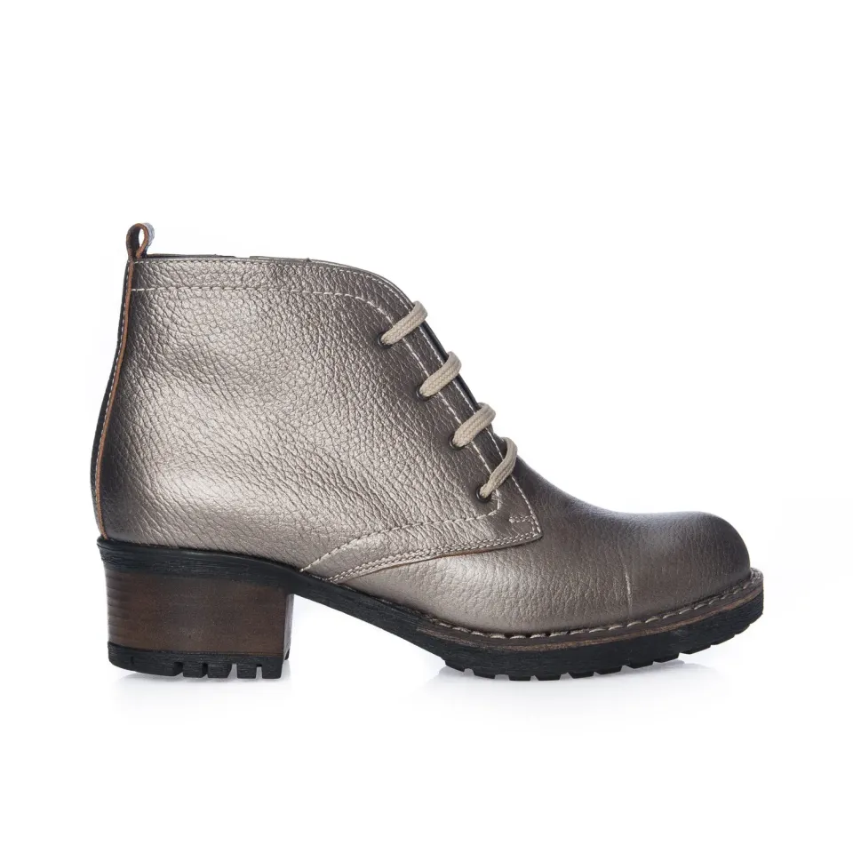 Catinca Shoes BC16 GA ghete dama piele gri argintiu